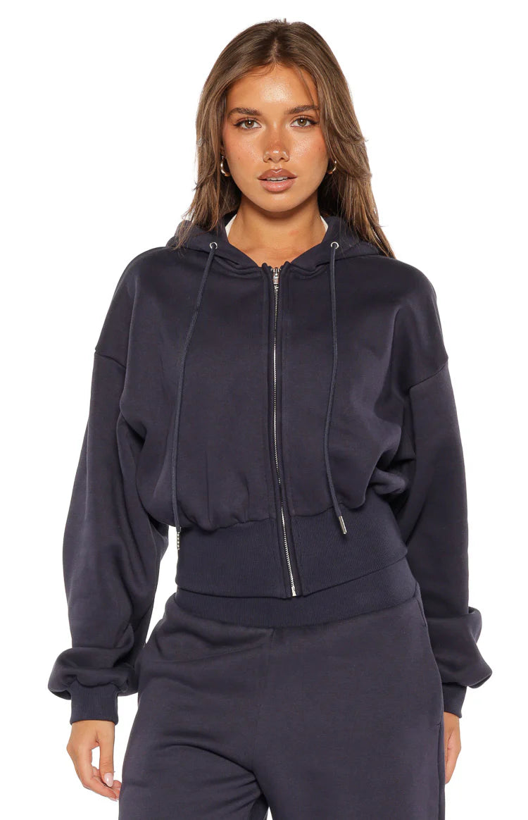 Dora Navy Zip Hoodie Sweater Image