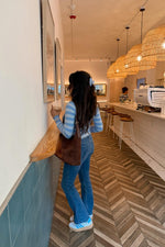 Dori Blue Zip Stripe Knit Sweater Image