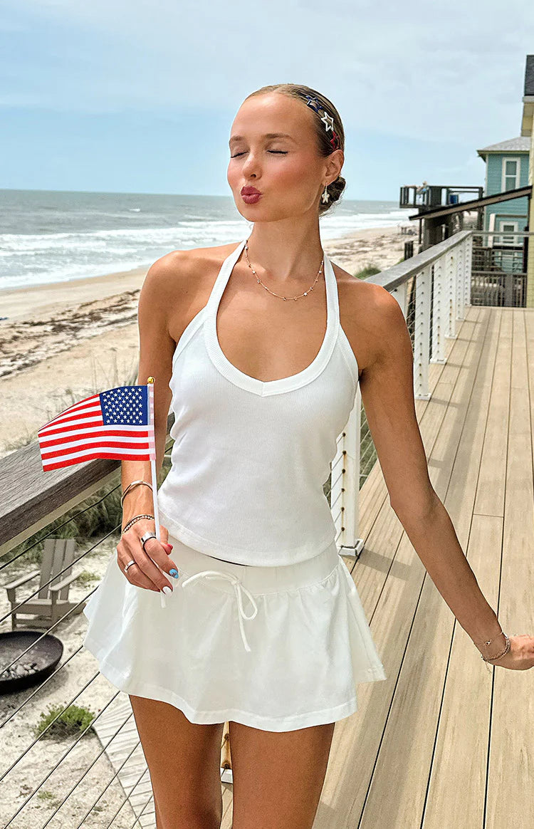 Dulcie White Micro Skort Image