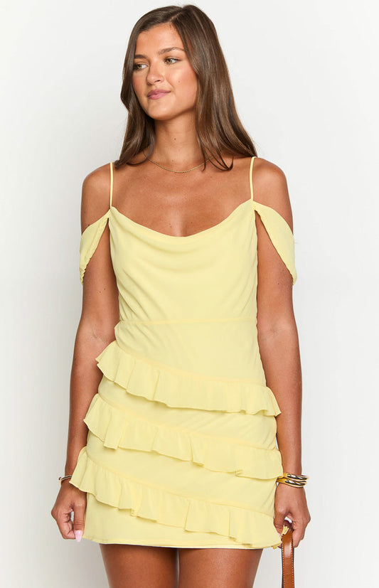 Earle Yellow Mini Dress
