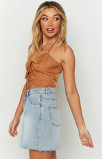 East Haven Brown Halter Top Image