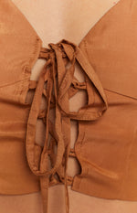 East Haven Brown Halter Top Image