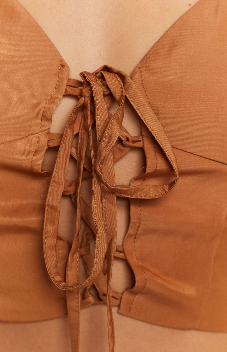 East Haven Brown Halter Top Image