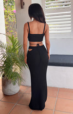 Ellah Black Knit Midi Skirt Image