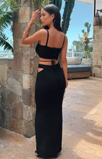 Ellah Black Knit Midi Skirt Image