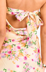 Ellie Yellow Bloom Strapless Mini Dress Image