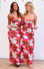 Elsa Green Floral Maxi Skirt Image