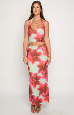Elsa Green Floral Maxi Skirt Image