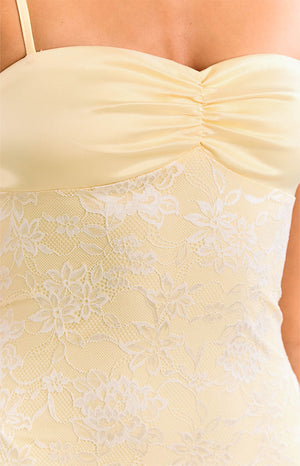 Ely Yellow Lace Maxi Formal Dress