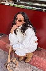 Enya Cream Funnel Neck Sports Jacket Image