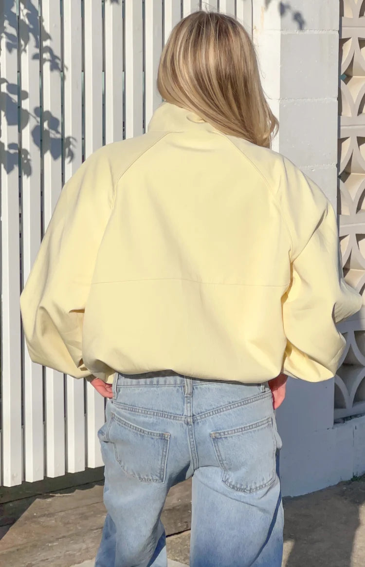 Enya Yellow Funnel Neck Sports Jacket Image