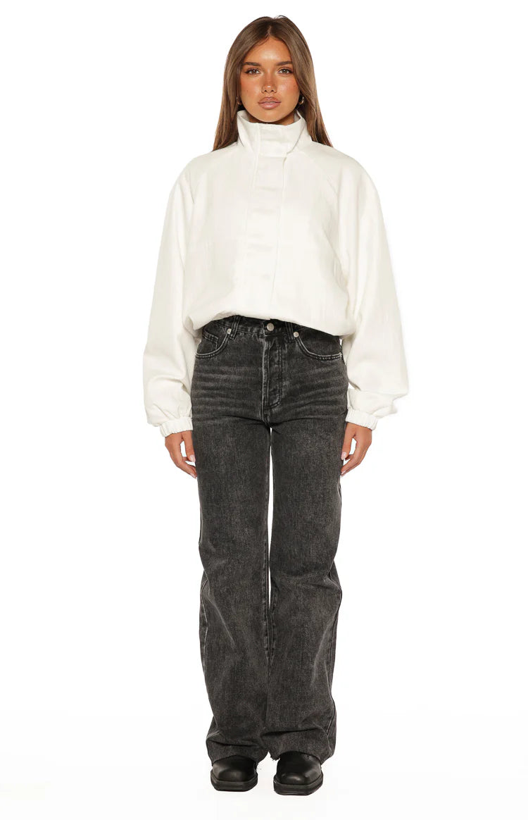 Enya Cream Funnel Neck Sports Jacket Image