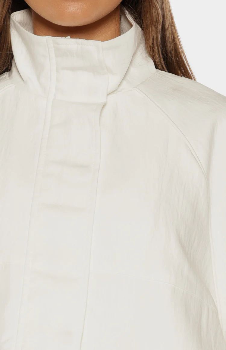 Enya Cream Funnel Neck Sports Jacket Image