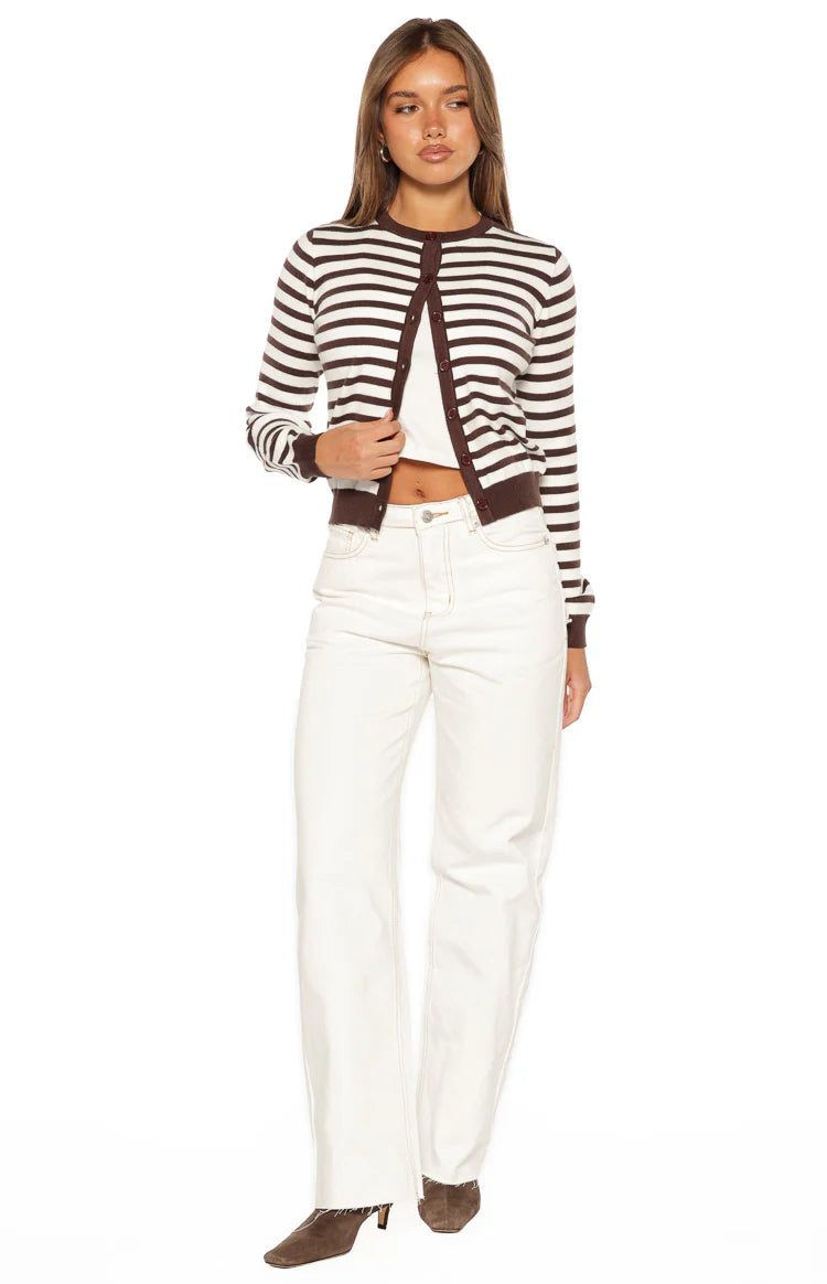 Felix Scallop Edge White Denim Jeans Image