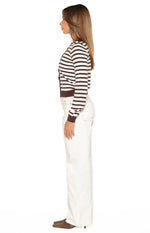 Felix Scallop Edge White Denim Jeans Image