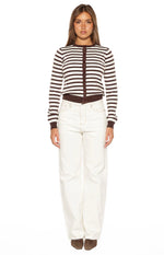Felix Scallop Edge White Denim Jeans Image