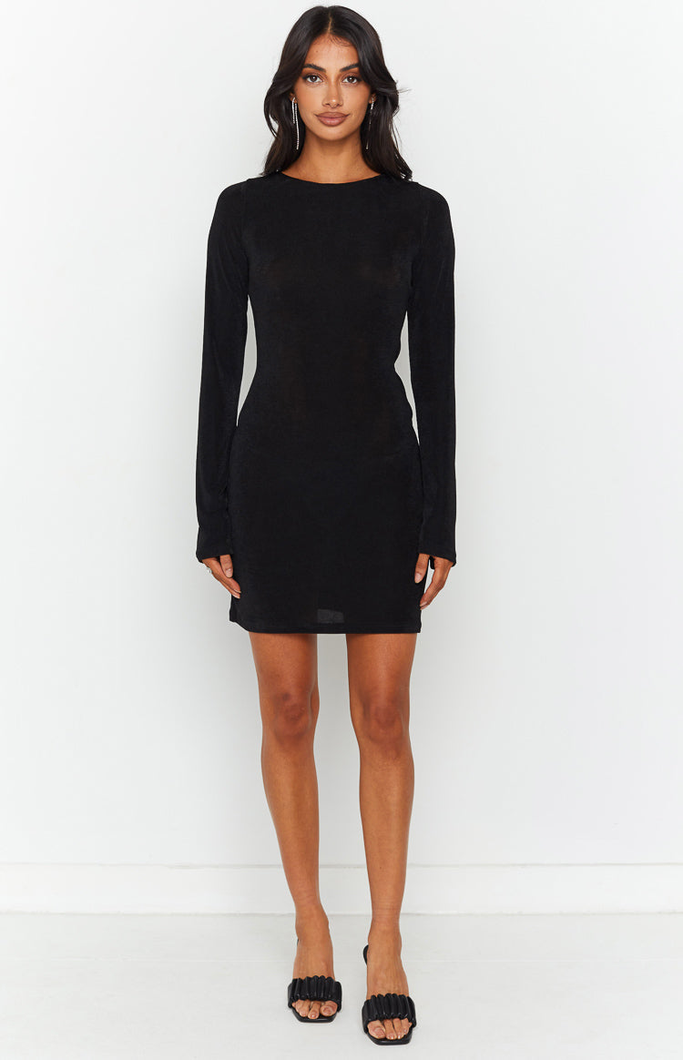 Florence Black Lace Up Mini Dress Image