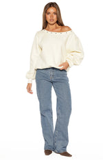 Fran Eyelet Mid Wash Pocket Jeans Image
