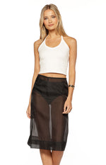 Francesca Black Organza Sheer Midi Skirt Two Piece Set Image