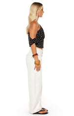 Freddie White Denim Barrel Leg Jeans Image