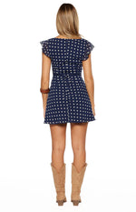 Freisha Navy Polka Dot Mini Dress Image