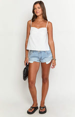 Galvis White Linen Blend Top Image