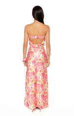 Genevieve Yellow Floral Pop Print Maxi Skirt Image