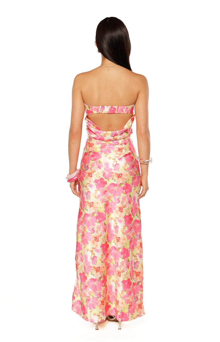 Genevieve Yellow Floral Pop Print Maxi Skirt Image