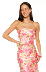 Genevieve Yellow Floral Pop Print Top Image