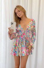 Genovia Floral Long Sleeve Mini Dress Image