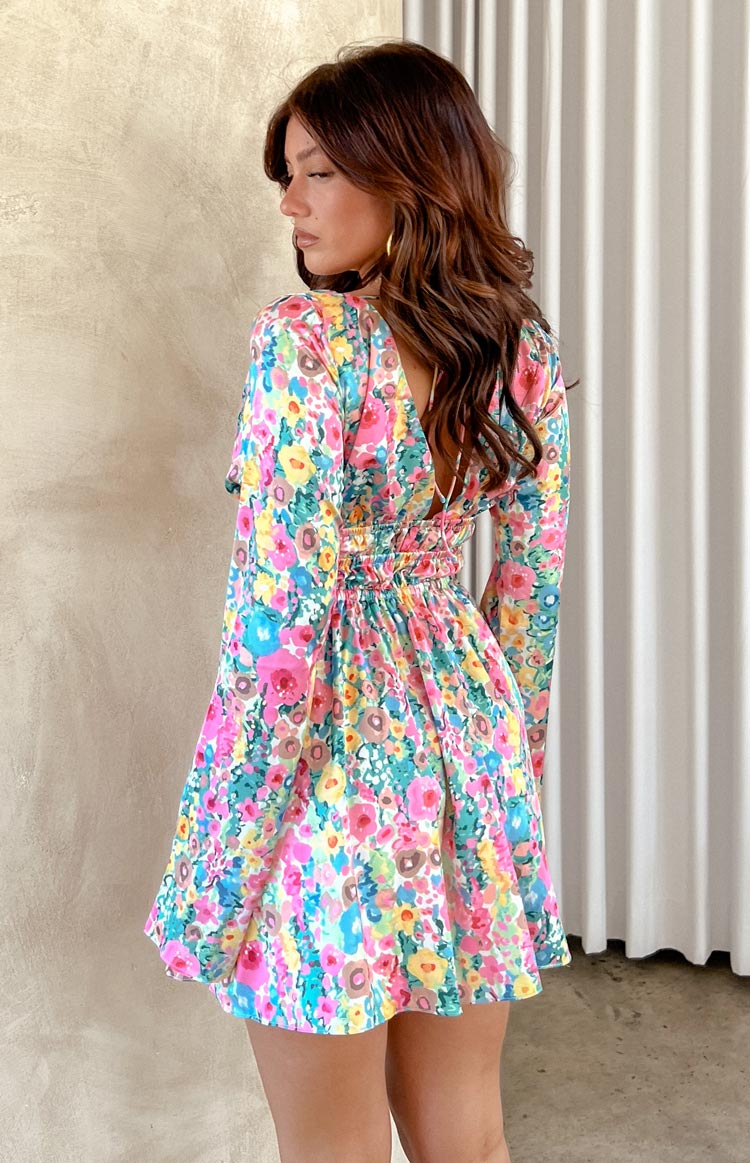 Genovia Floral Long Sleeve Mini Dress Image