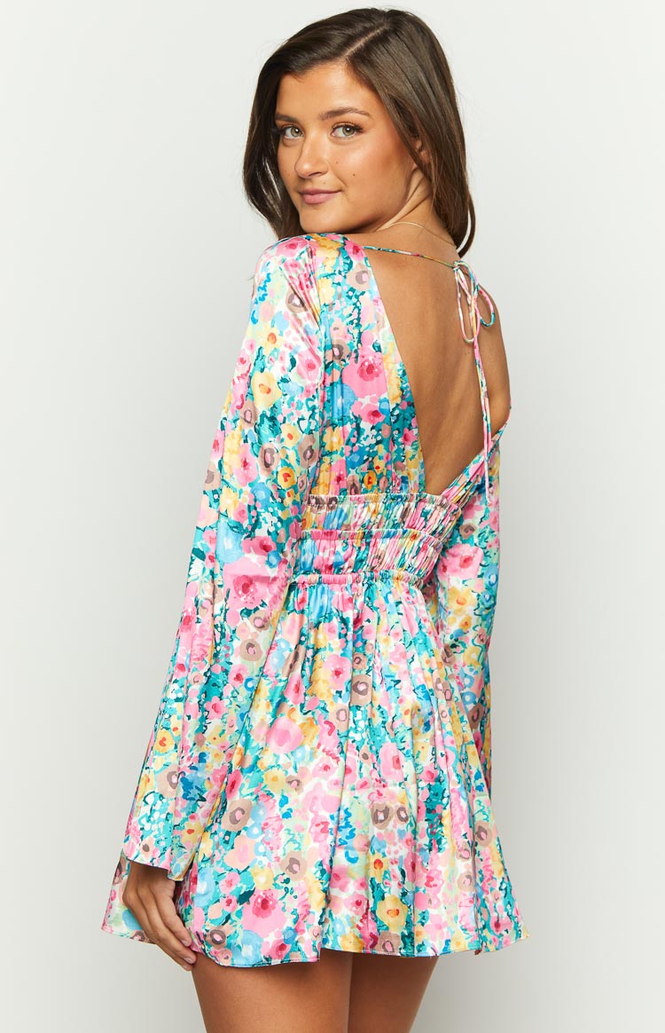 Genovia Floral Long Sleeve Mini Dress Image
