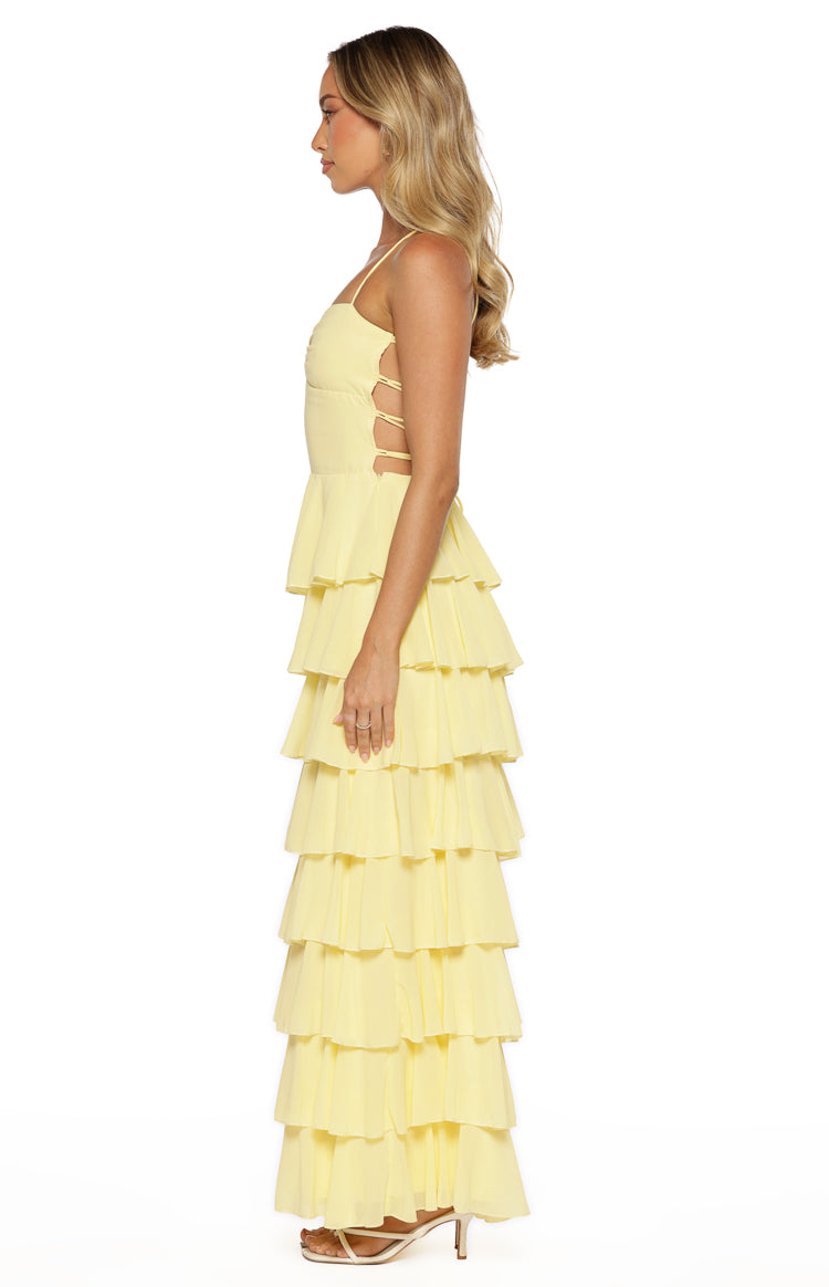 Georgie Yellow Ruffle Maxi Dress - PRE ORDER Image