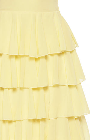 Georgie Yellow Ruffle Maxi Dress