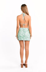 Gianna Teal Sequin Party Mini Dress Image