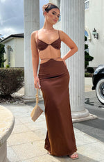 Gigi Brown Maxi Skirt Image