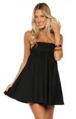 Gracelyn Black Eyelet Embroidered Mini Dress Image