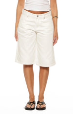 Greta White Denim Shorts Image