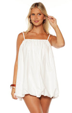 Harles White Bubble Hem Mini Dress Image