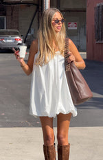 Harles White Bubble Hem Mini Dress Image