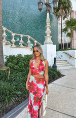 Harvey Green Floral Print Maxi Dress Image