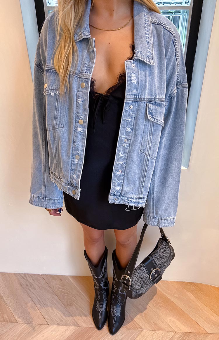 Hugo Light Wash Oversized Denim Jacket Image