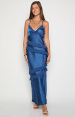 Inara Navy Ruffle Maxi Dress Image