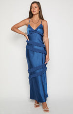 Inara Navy Ruffle Maxi Dress Image