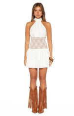 Infime White Lace Mini Dress Image