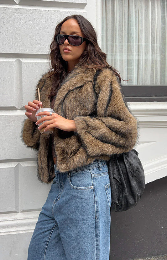 It Girl Chocolate Faux Fur Jacket - PRE ORDER