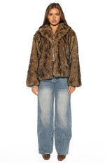 It Girl Chocolate Faux Fur Jacket - PRE ORDER Image