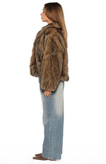 It Girl Chocolate Faux Fur Jacket - PRE ORDER Image