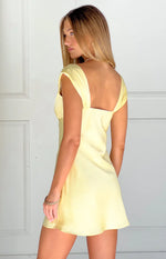 Jacky Yellow Satin Mini Dress Image