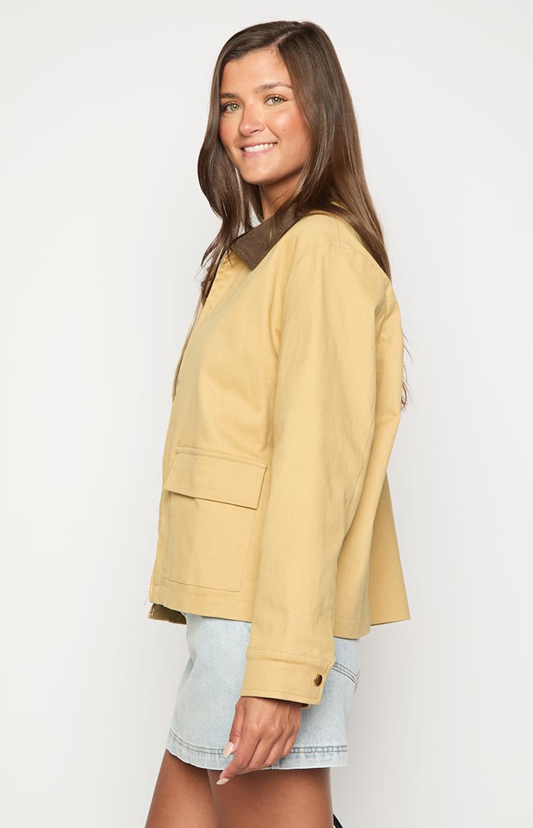 Jemma Cream Contrast Canvas Jacket Image